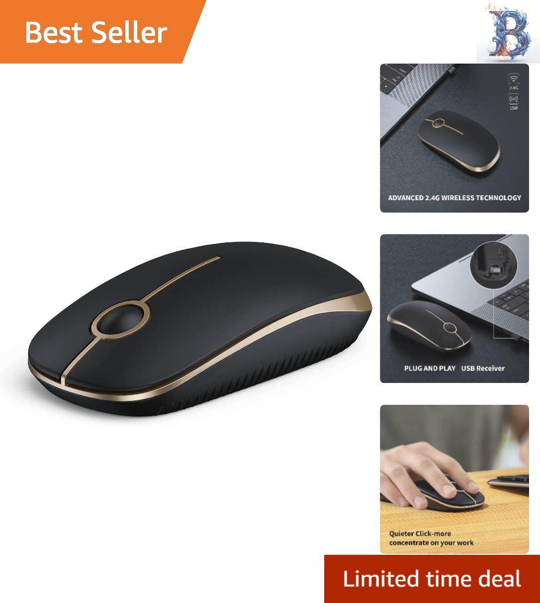 2.4G Wireless Portable Mouse with Intelligent Sleep Mode - Ideal for On-the-Go