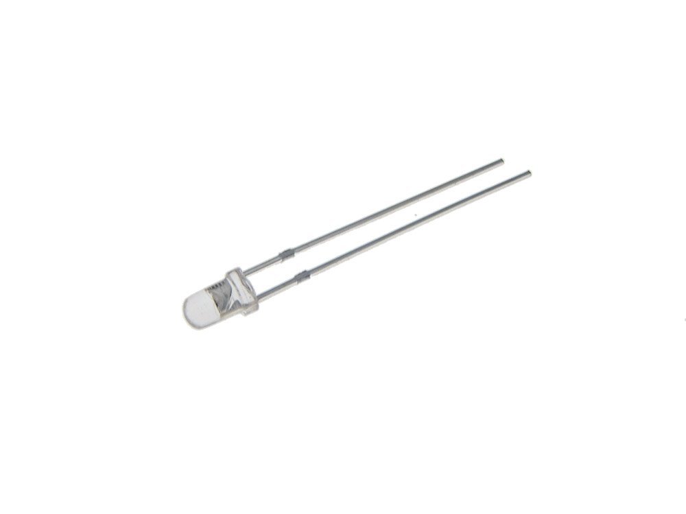 GQ 3mm Round Top Non-Diffused Clear LED Through Hole - Red - Pack of 50