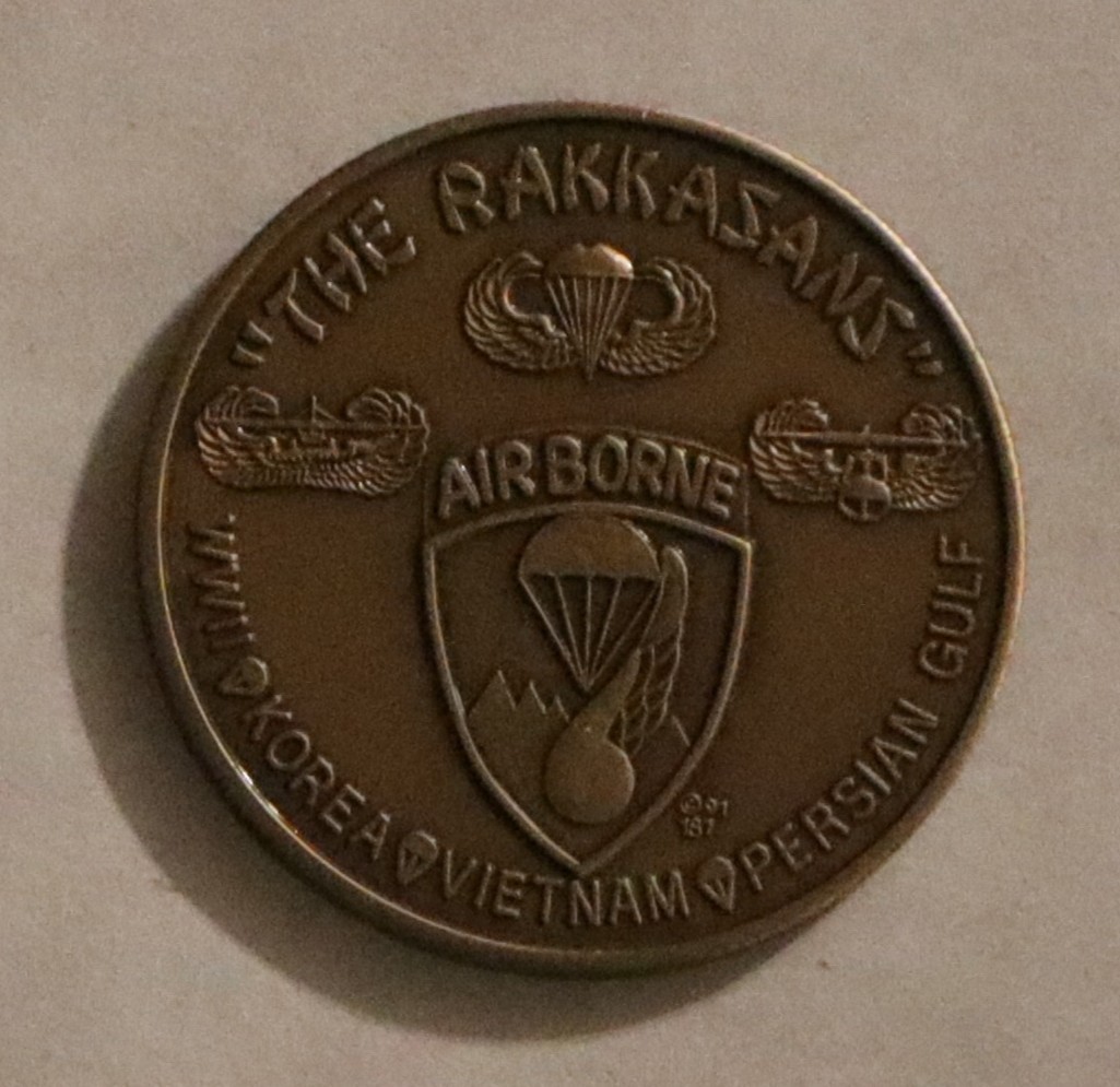 101st Airborne Div 187th Inf Reg Rakkasans Memorial Museum Army Challenge Coin B