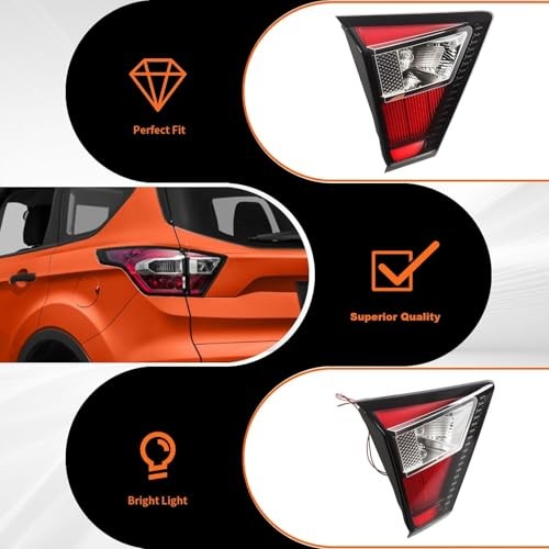 Inner Tail Light Assembly Compatible with 2017 2018 2019 Escape Driver Left