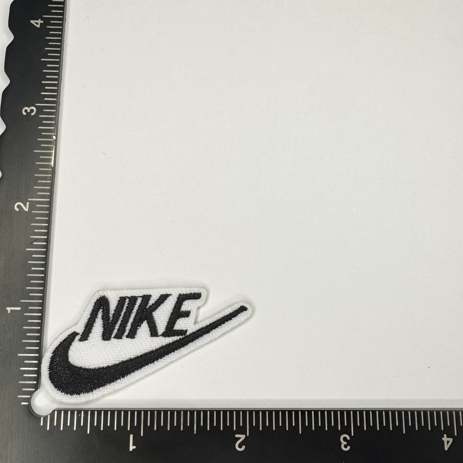 Black/White - Nike Sew/Iron On Embroidered Badge Jeans Bag, Hat