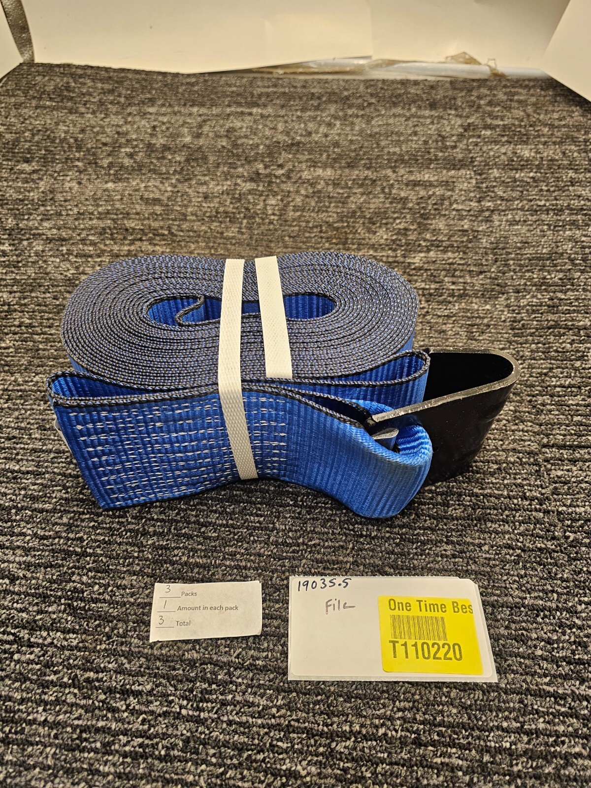 (QTY 3)Tire 4 Safe 4" x 30' Tie Down Strap 5400lbs Working Load Limit