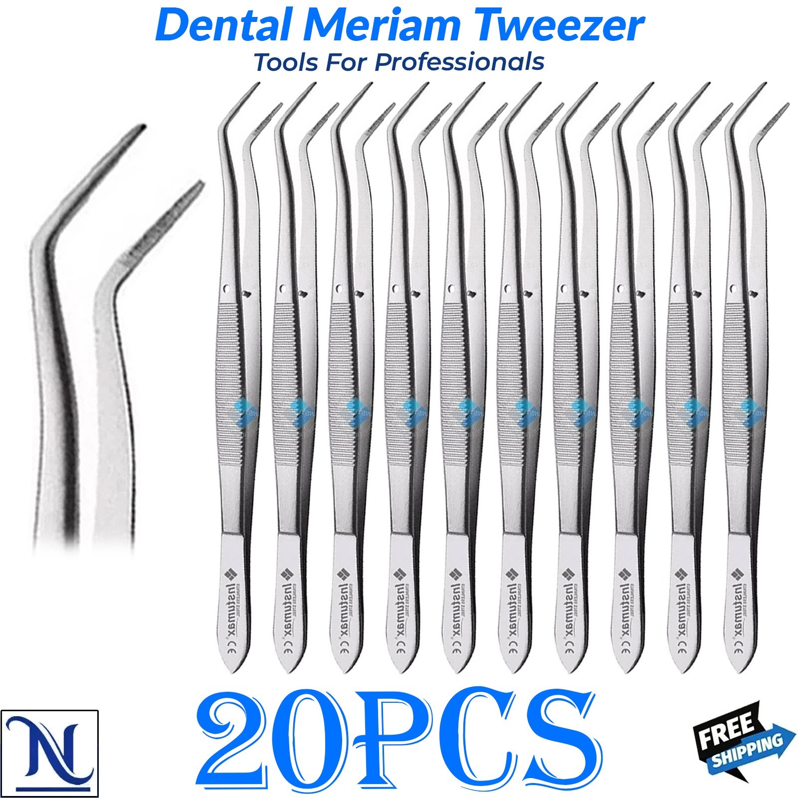 Dental Tweezer Meriam Cotton Forceps Angled Dressing Plier German G