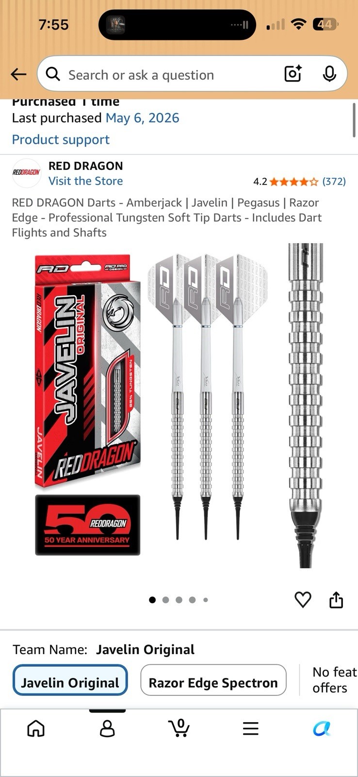 Red Dragon javelin original 18g Soft Tip With K-flex And 100 Plastic Tips