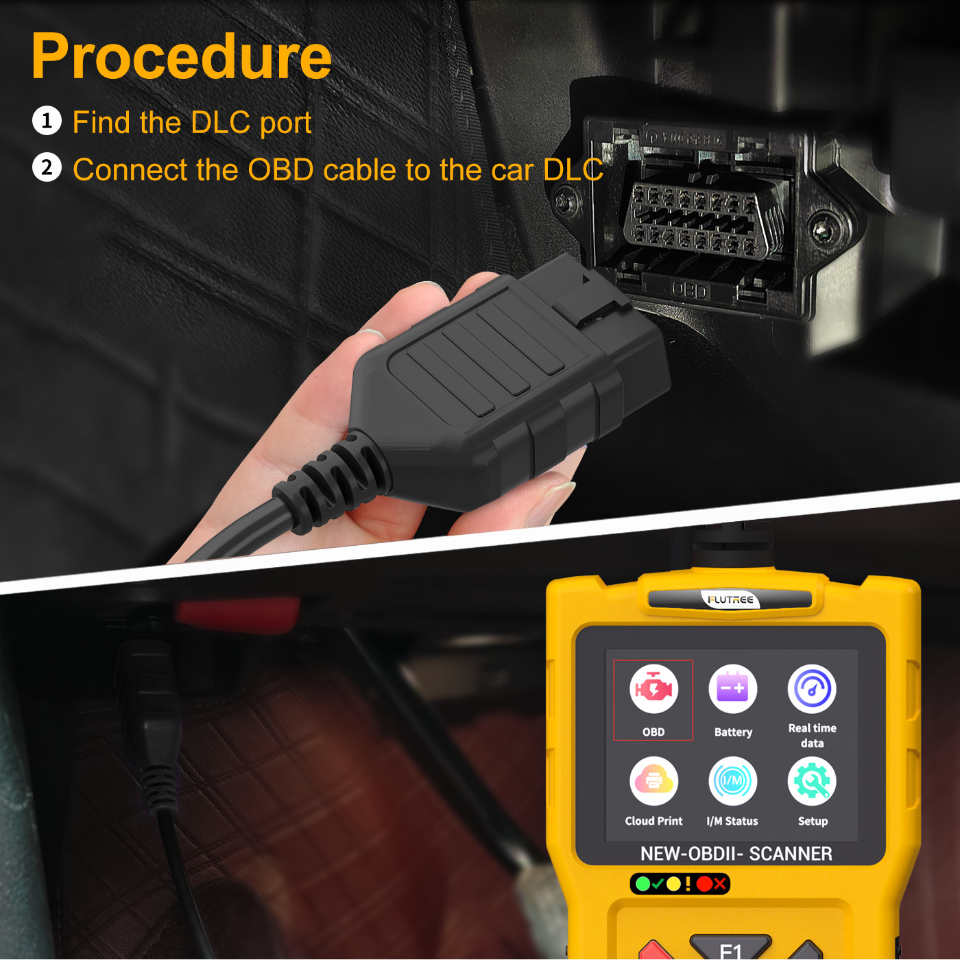 Automotive OBD2 Scanner Diagnostic Tool Check Engine Code Reader Battery Tester