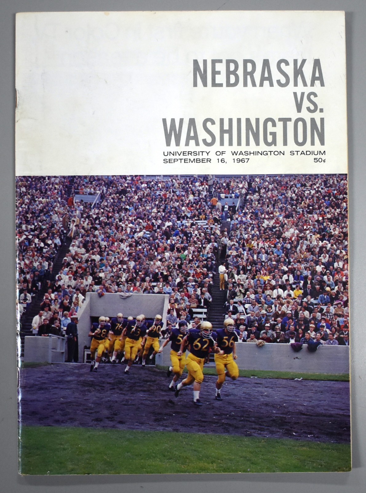 University Of Nebraska vs Washington September 16th 1967 Official Game Program
