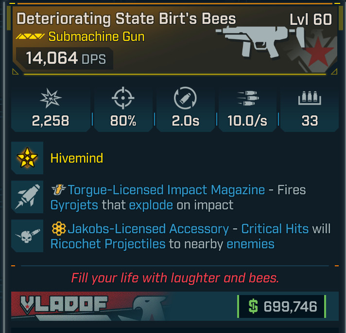 Borderlands 4 ⭐BIRT'S BEES  SMG⭐ TORQUE IMPACT ⭐JAKOBS