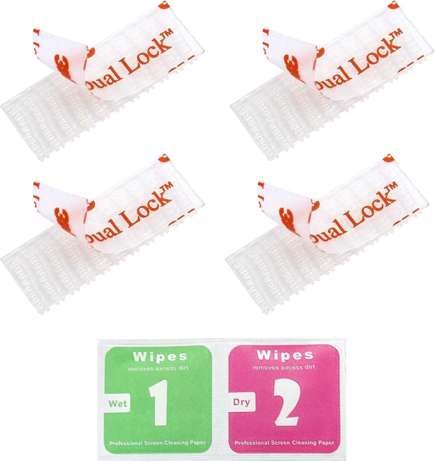 4 PCS Reclosable Adhesive Fastener Strips Toll Tag Mounting Kit Car Holder
