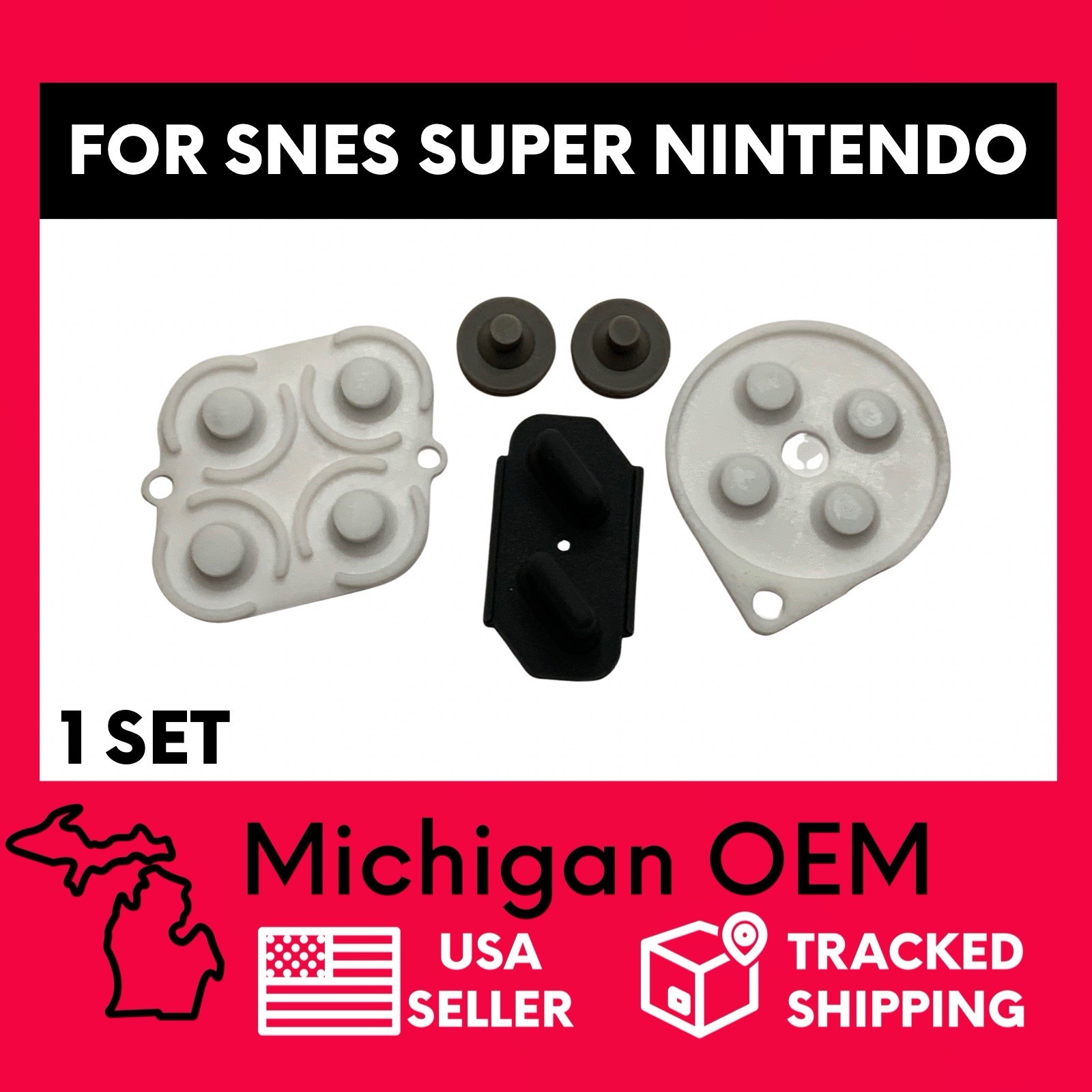 Replacement SNES Controller Conductive Rubber Pad Set for Super Nintendo
