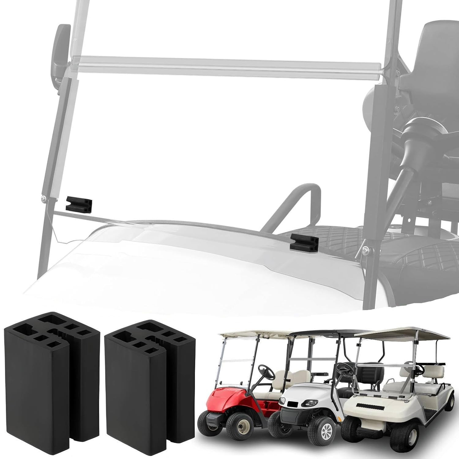 Golf Cart Foldable Windshield Bottom Retaining Clips Set 2 PCS for Ezgo/Yamaha/C