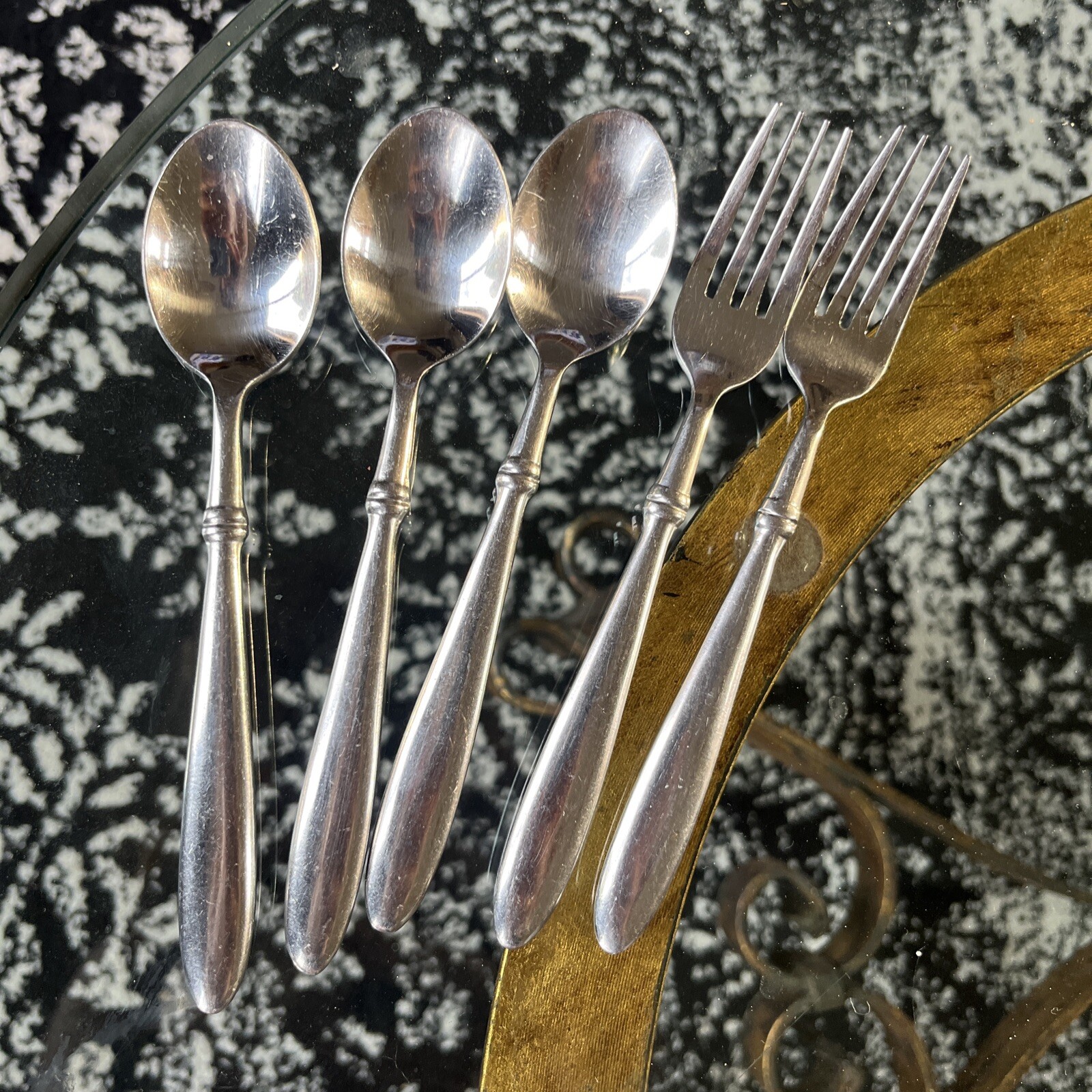 5 Hampton HSV124 Salad Forks & Teaspoons Stainless Steel Flatware