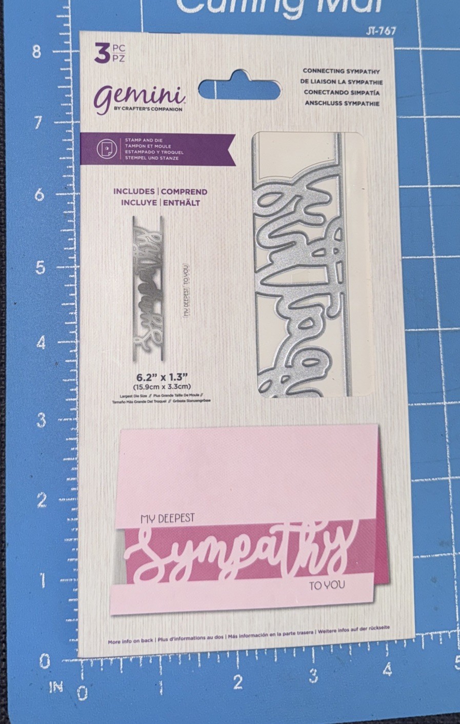 Crafters Companion Gemini Connecting Sympathy To You  Die & Stamp 2pc New Set