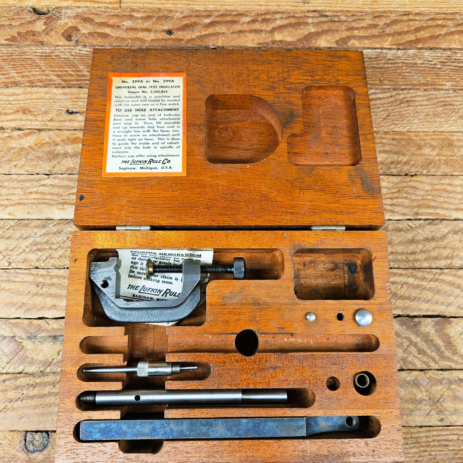 Vintage Lufkin Rule Co. Universal Dial Test Indicator Accessories Lot 399a 299a