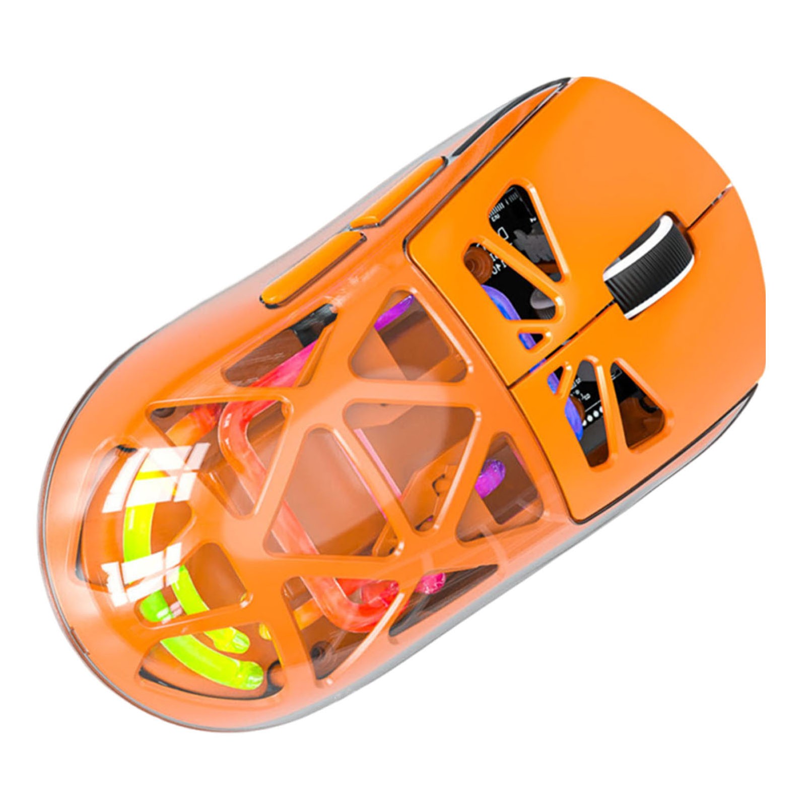 Wireless Gaming Mouse 3 Modes Bluetooth 2.4G USB-C 4800DPI RGB Orange