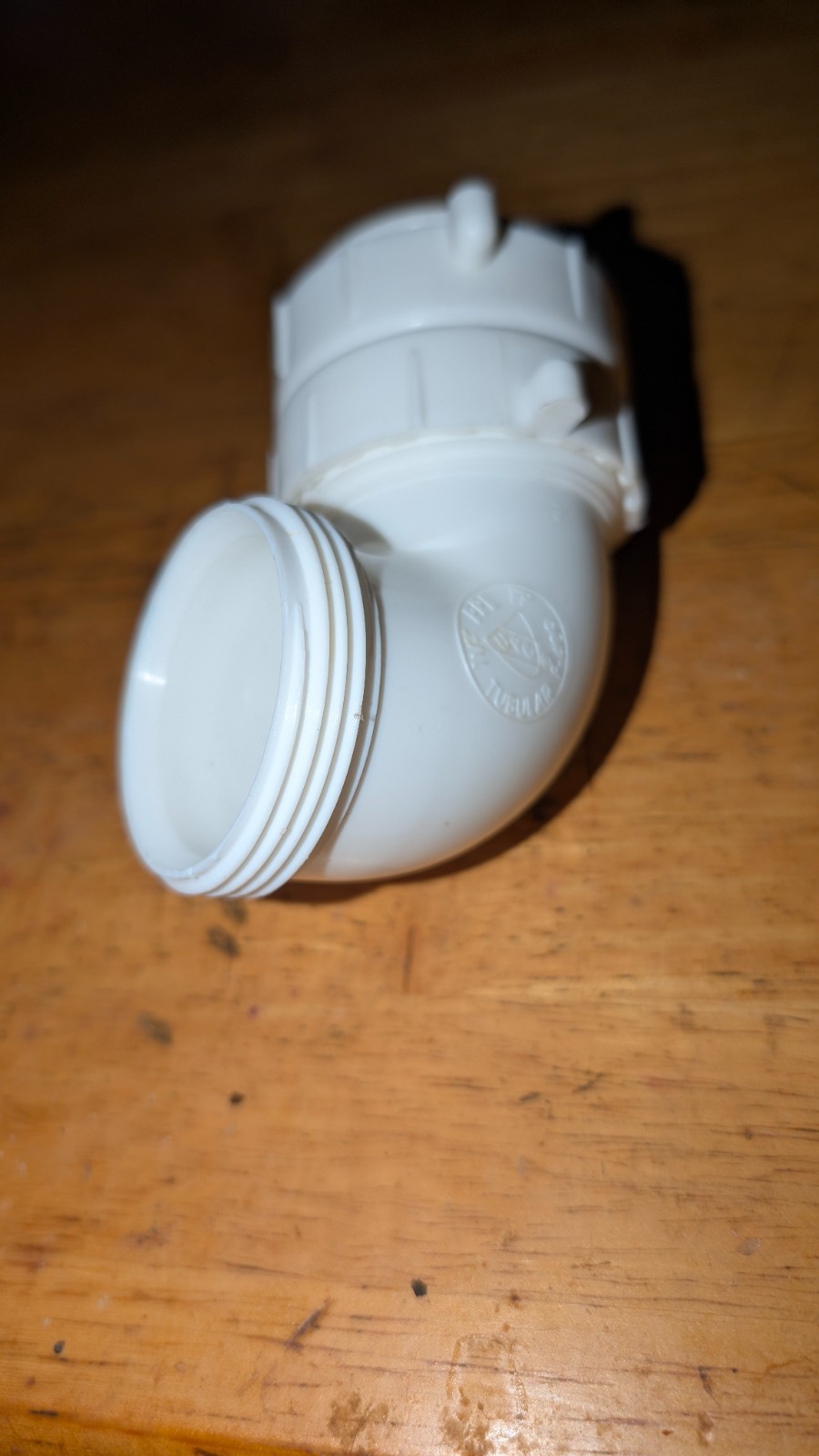 Unbranded 1 1/2" Diameter White Plastic Compression Elbow Joint + Extension