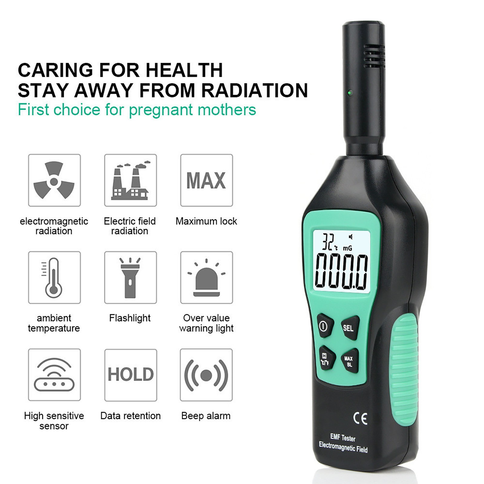 1 PC LCD Radiation Dosimeter EMF Meter Electromagnetic Radiation Detector