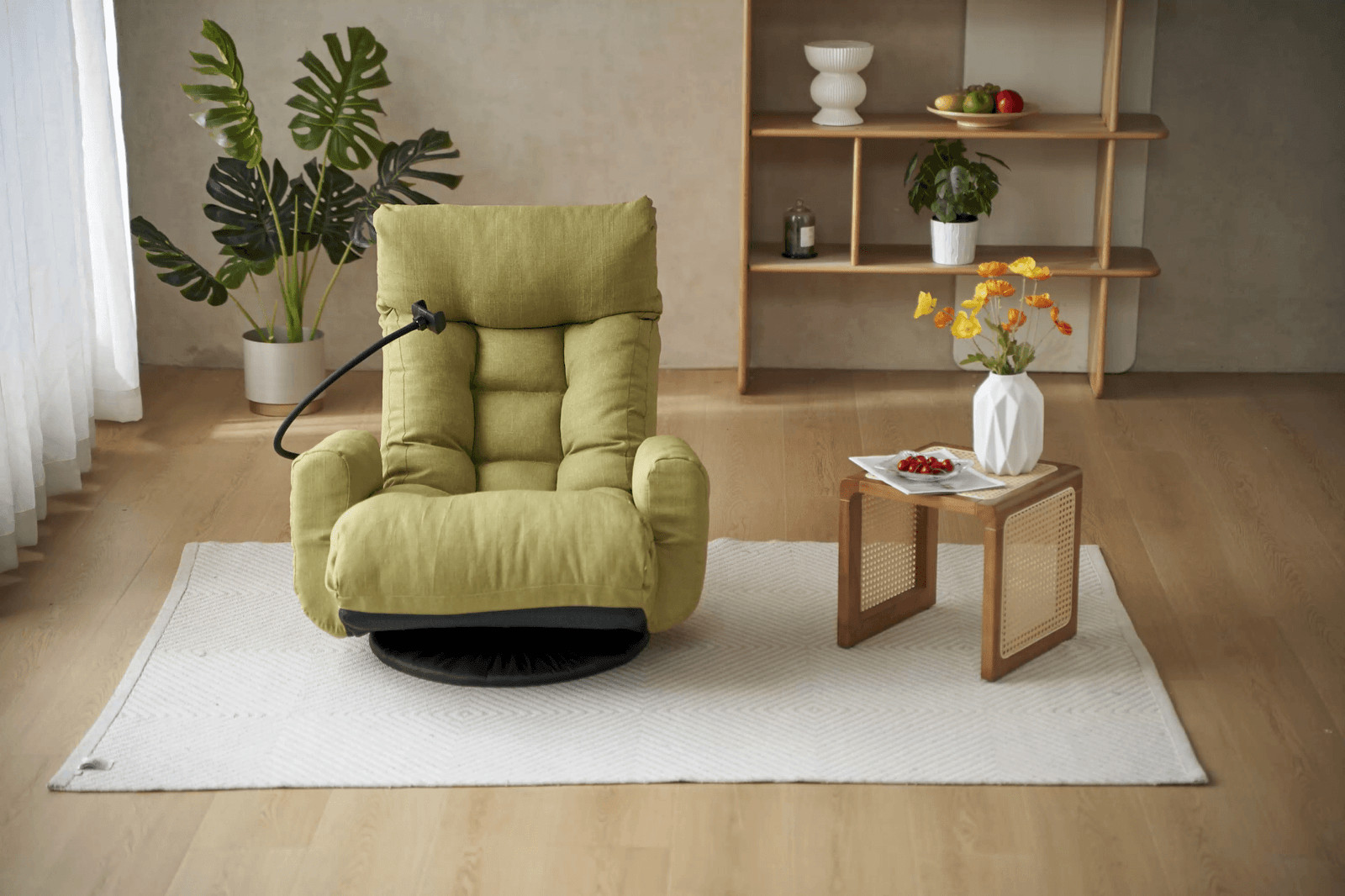 Adjustable Lounge Sofa Chair 360 Rotatable Recliner Green