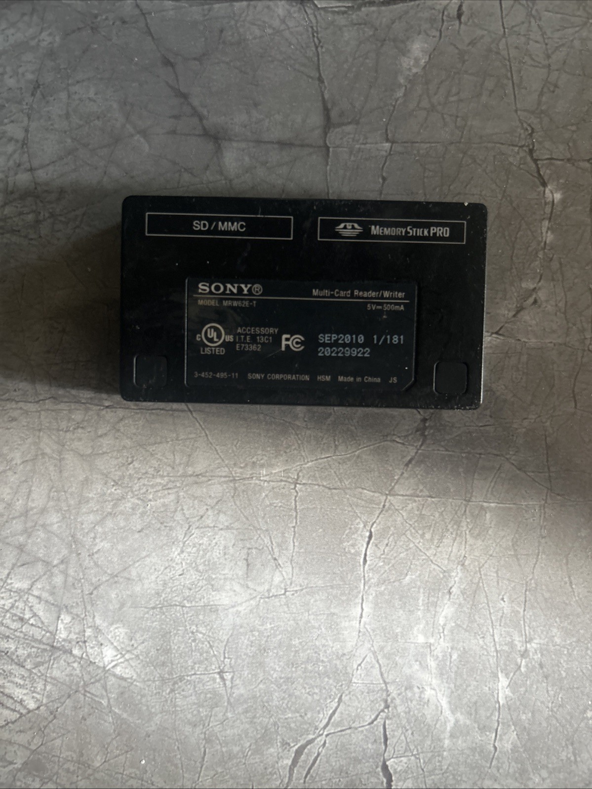 Sony Multi Card Reader/Writer MRW62E-T for SD/MMC Memory Stick