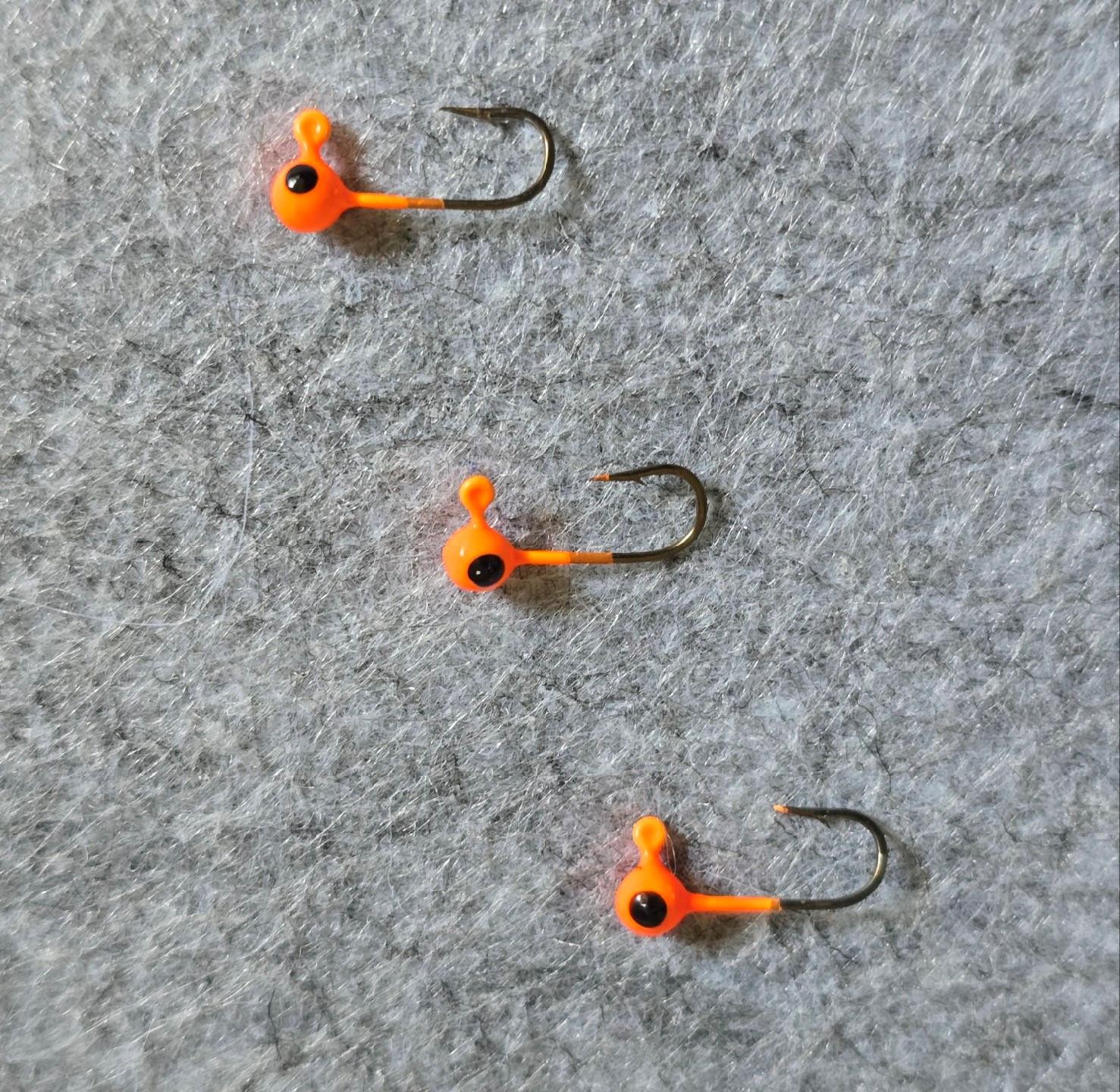 10 Round Panfish Micro Jig 1/80 oz Size 12 Bronze Hook Fly Tying Ice-Pan Fishing