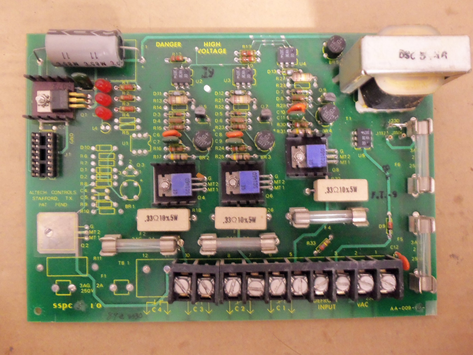 ALTECH CONTROLS SSPC 3 I/O 8330 AA-009-10 CIRCUIT BOARD CARD