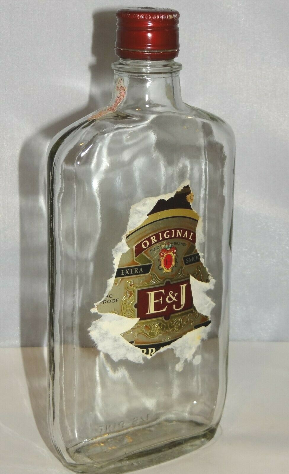 E & J Extra Smooth Brandy Empty Bottle 4/5 Pint Glass Vintage