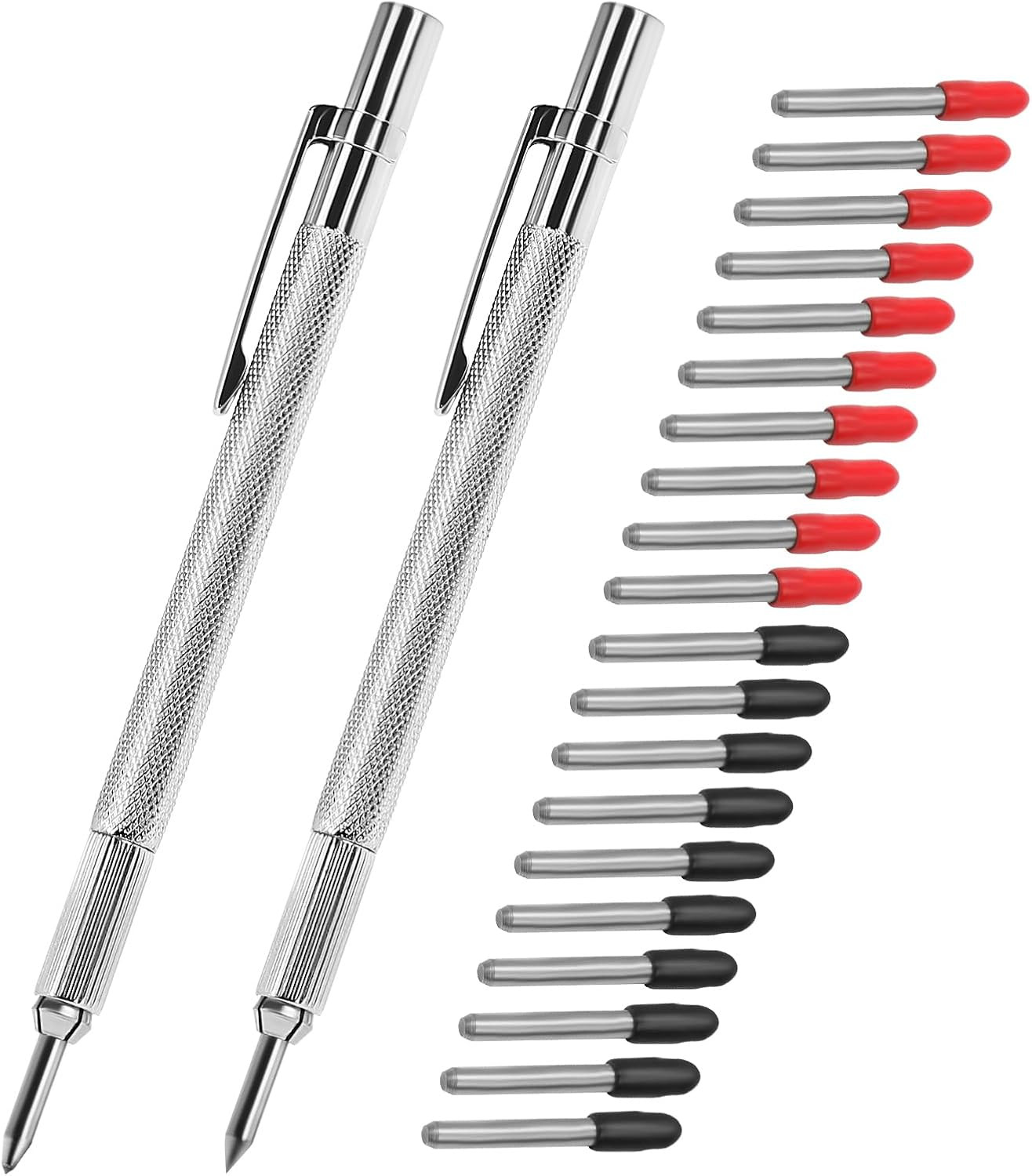 2 Pack Tungsten Carbide Scriber with Magnet, with Extra 20 Replacement Marking
