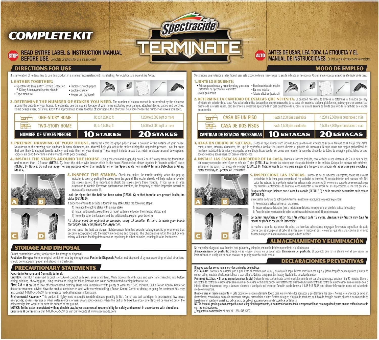 Spectracide Terminate Termite Detection & Killing Stakes, Foraging, 15 counts.