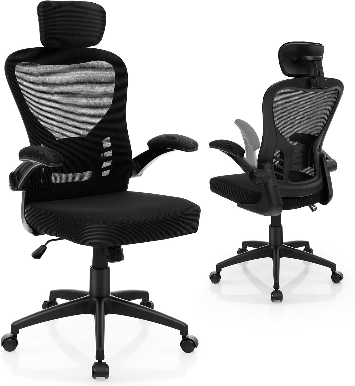 Ergonomic Mesh Office Chair Home Office Desk Chair W/ Adjustable Headrest