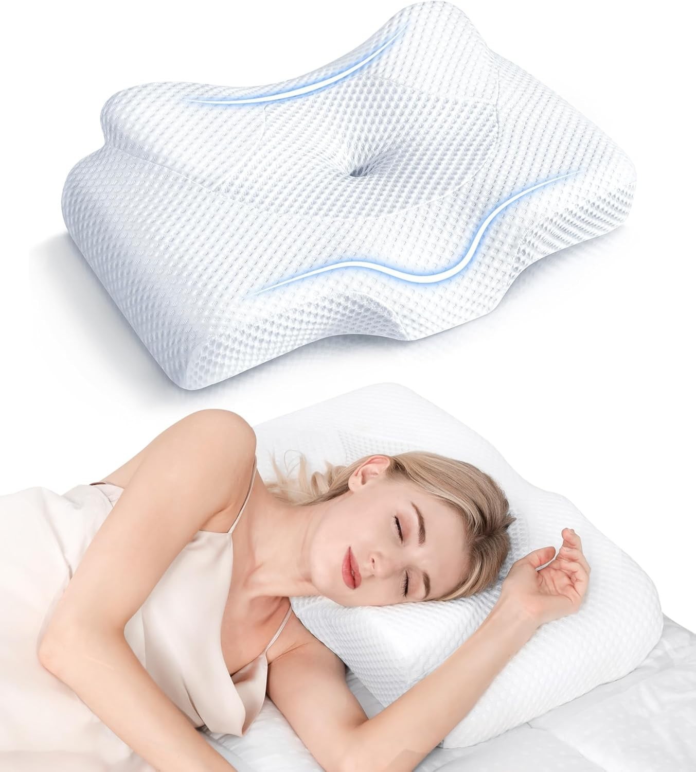 Adjustable Cervical Pillow for Side Back Sleepers