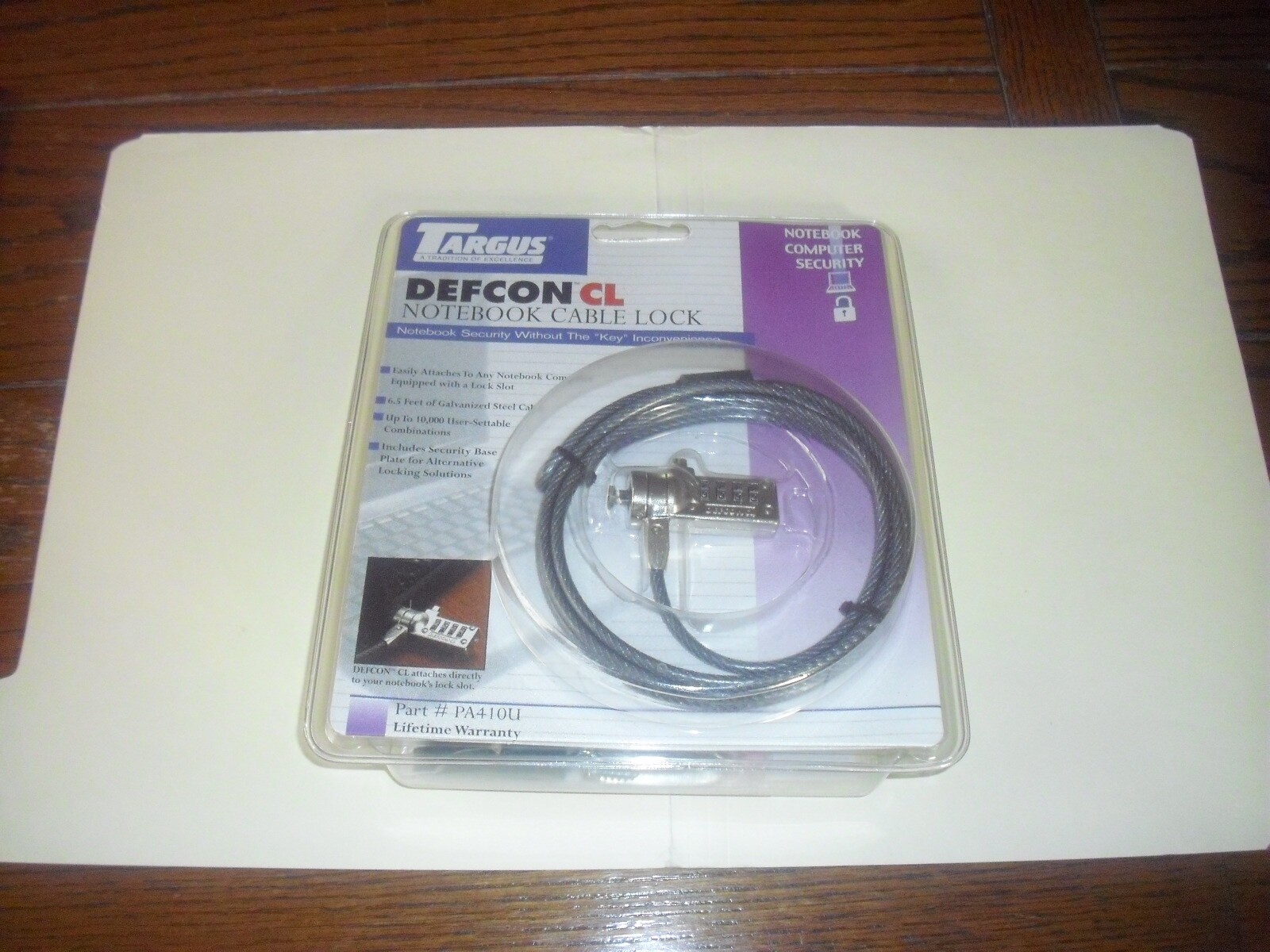 Targus DEFCON CL Laptop / Notebook Combination Cable Lock, Model PA410U, New
