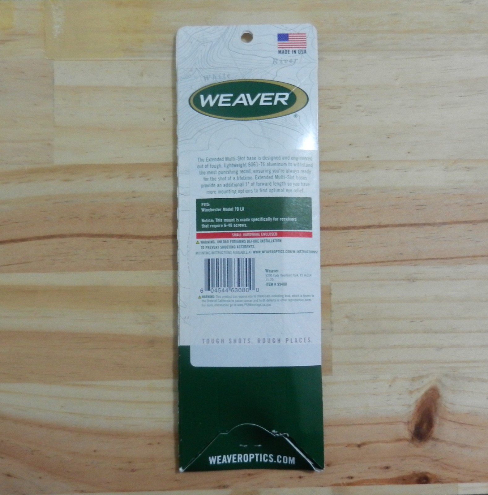 Weaver; Tactical Extended Multi-Slot Base; For: Winchester Model 70 LA; 99480