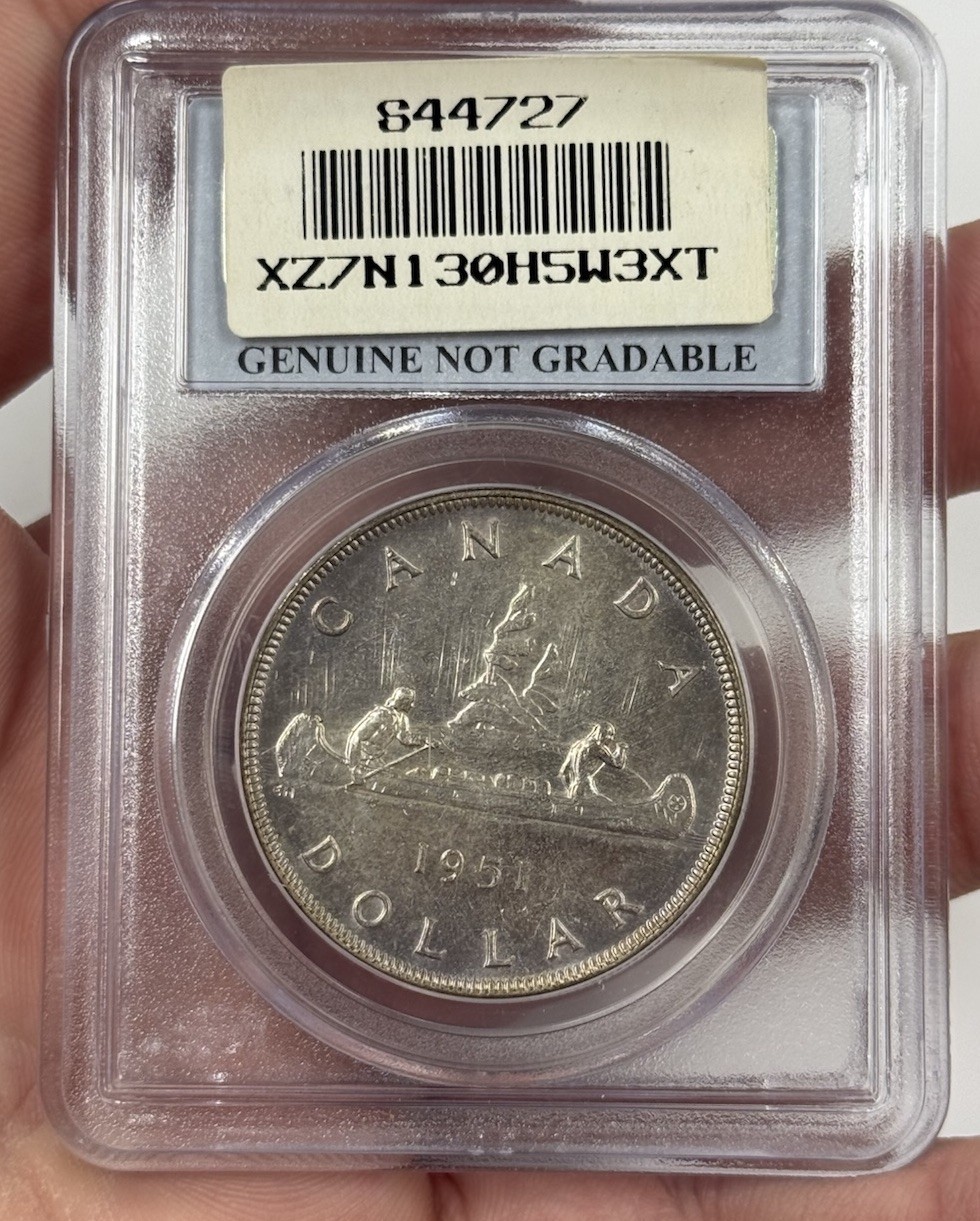 1951 CANADA DOLLAR ($1) SILVER PCGS GENUINE #3081