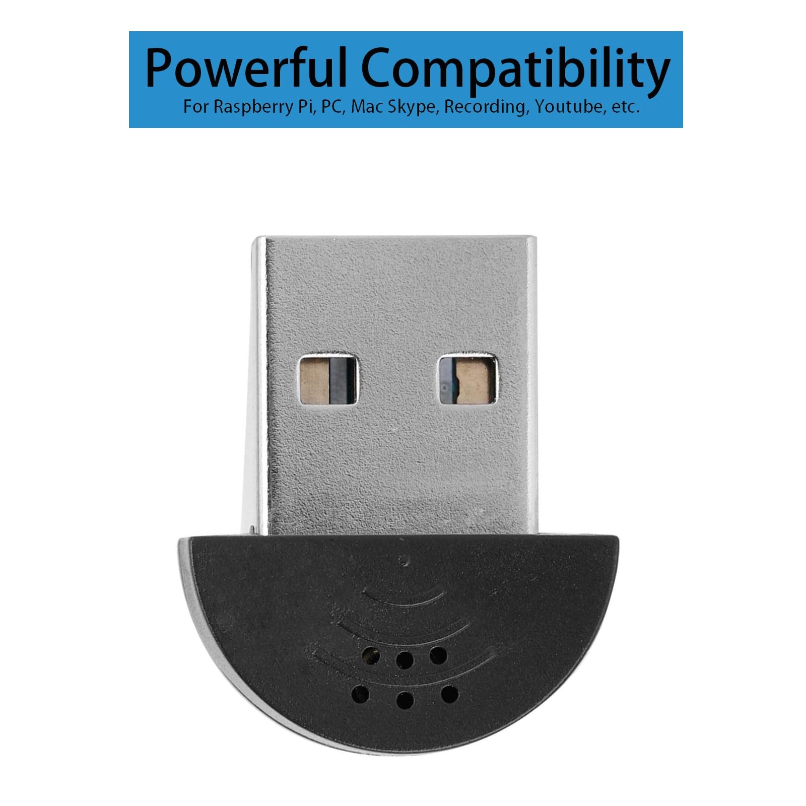 SuziePi 2 Pcs USB 2.0 Mini Microphone for Raspberry Pi 5 4 Model Small, Black