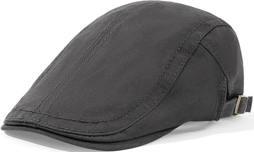 Men's Vintage Newsboy Cap Ivy Irish Adjustable Beret Driving Hat One Size Grey