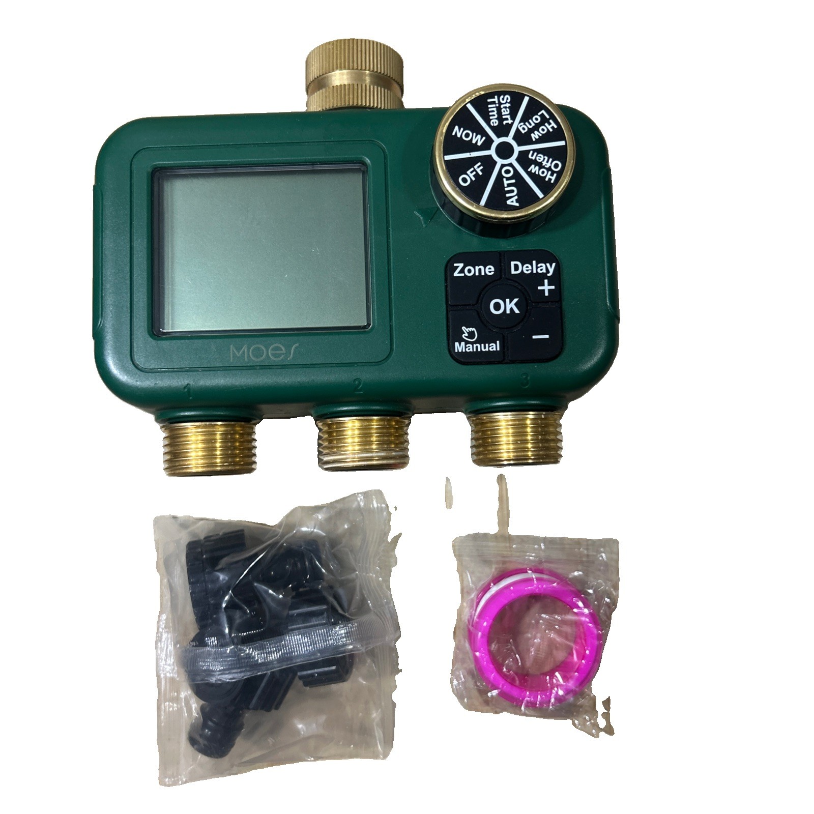 3 Zone Garden Hose Water Timer Heavy Duty Solid Brass Outlet Automatic Sprinkler