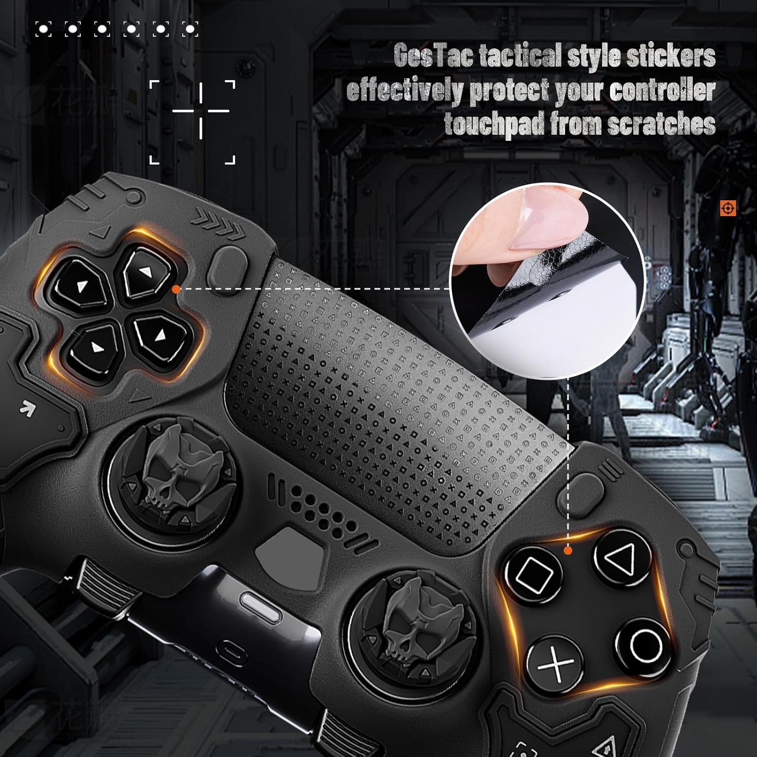 GeekShare G.S.TAC Case for PS5 Edge Wireless Controller + Thumb grips + Sticker
