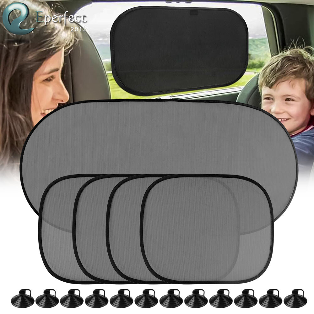 5CPS Car Side Rear Window Sun Shade Foldable Mesh Screen UV Protection for Baby