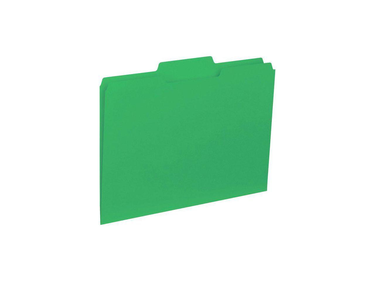 Business Source File Folder Interior Ltr 1/3" Cut 100/BX Green 43563