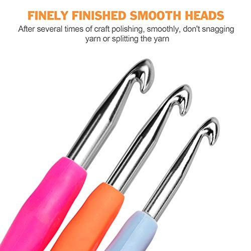 14pcs Crochet Hooks Set Ergonomic Soft Grip 2mm To 10mm Bamboo Yarn Craft