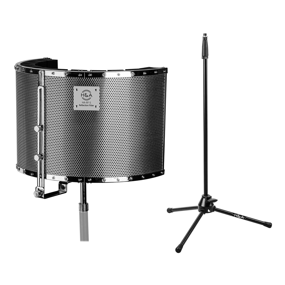 H&A Studio Recording Microphone Isolation Shield with Stand, High density absorb