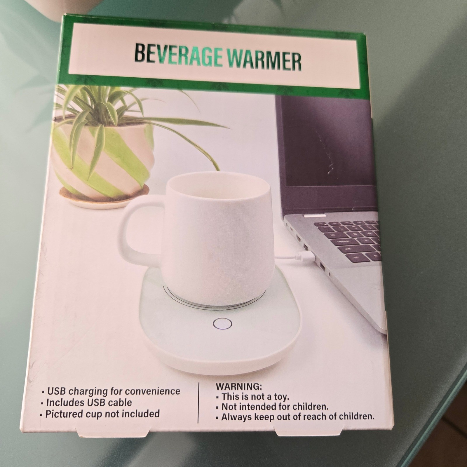 Festive Voice Beverage Warmer Unisex OS White USB Powered Coffee Tea Mug Heater