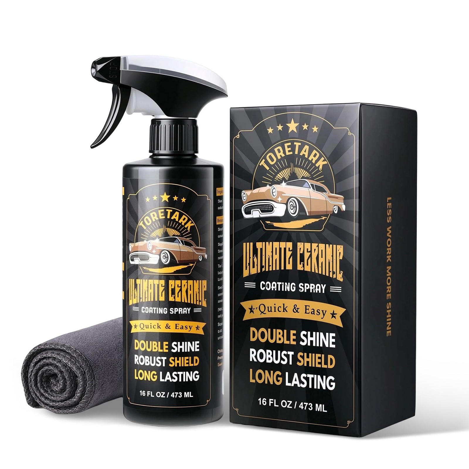 toretark Ceramic Coating Spray 16 Fl Oz Car Paint Sealant Wax