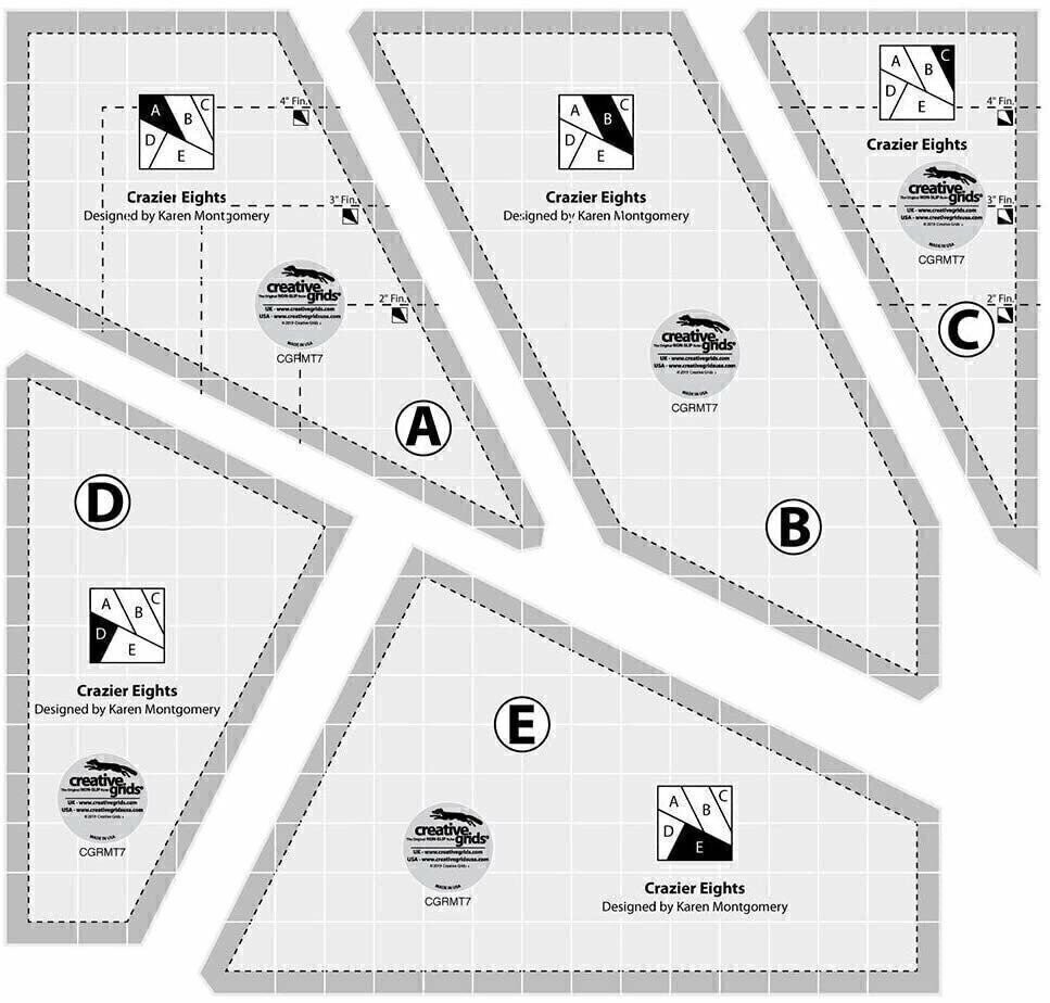 Creative Grids Crazier Eights Quilting Ruler Template