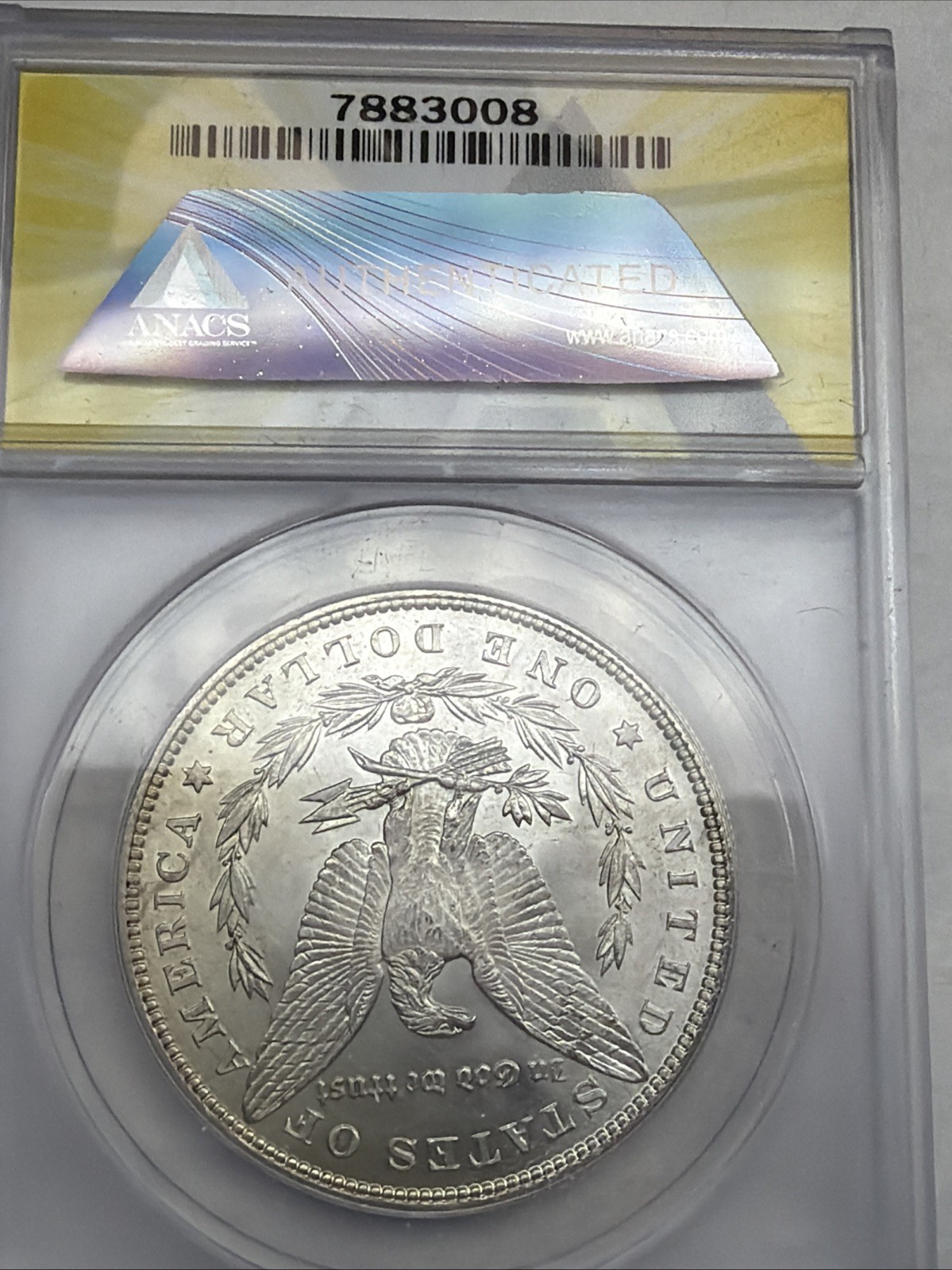 1884 Morgan Silver Dollar ANACS MS63 90% Silver