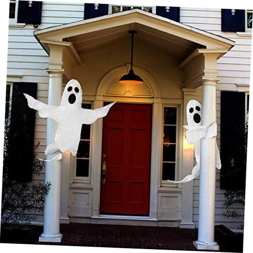 Peek A Boo Hanging Ghost 50" X 53" Large Spooky Outdoor Decoration for