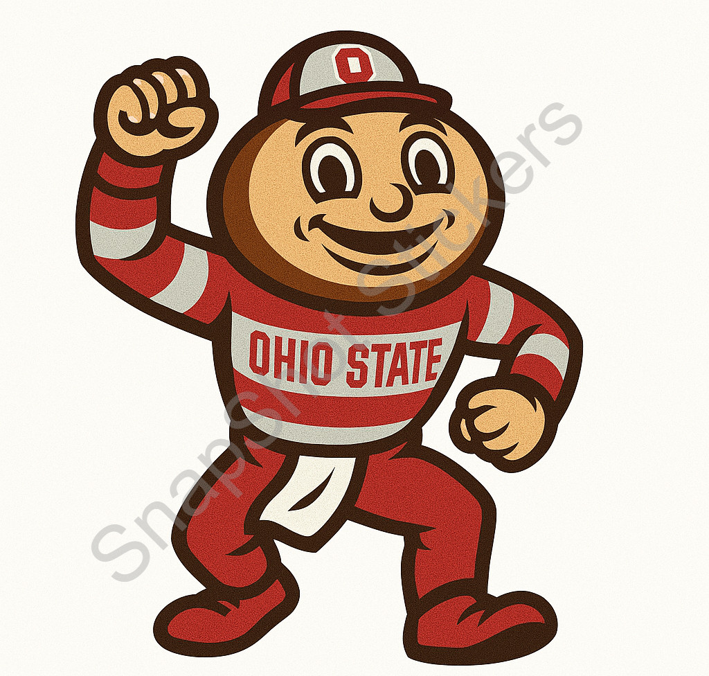 Ohio Football Fan Vinyl Sticker Decal Waterproof Car Laptop Tumbler Scarlet Gray