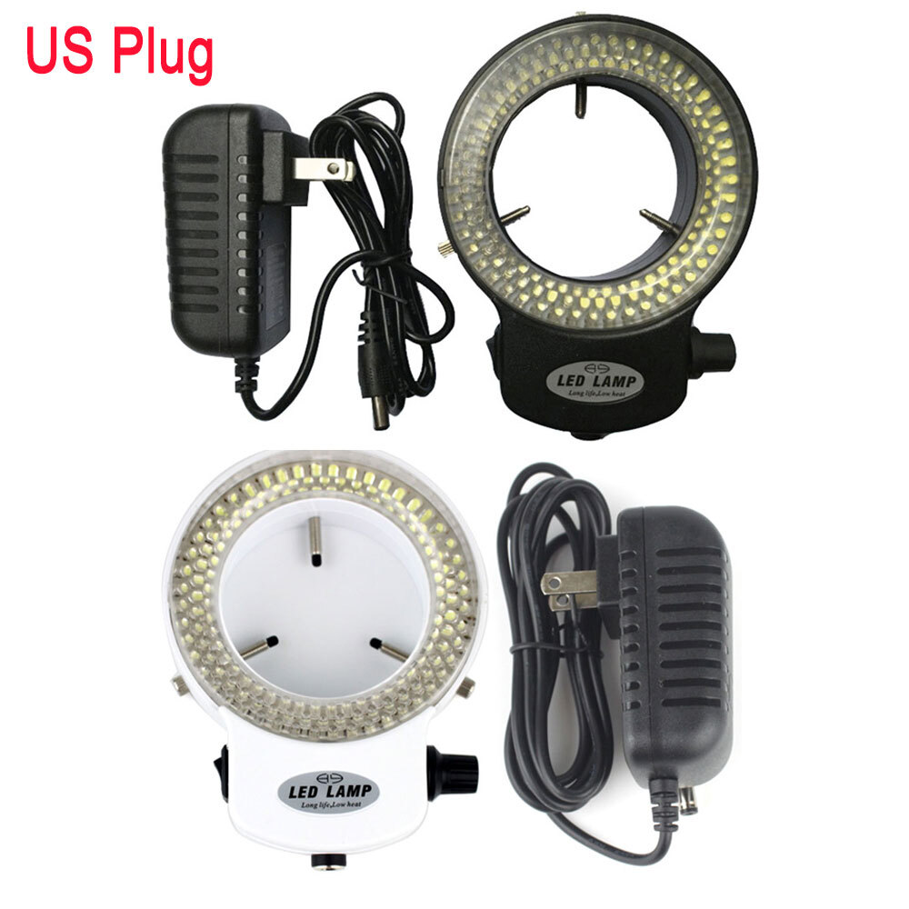 2Pack 144 LED Bulbs Microscope Ring Light Illuminator Lamp US Plug White US SHIP