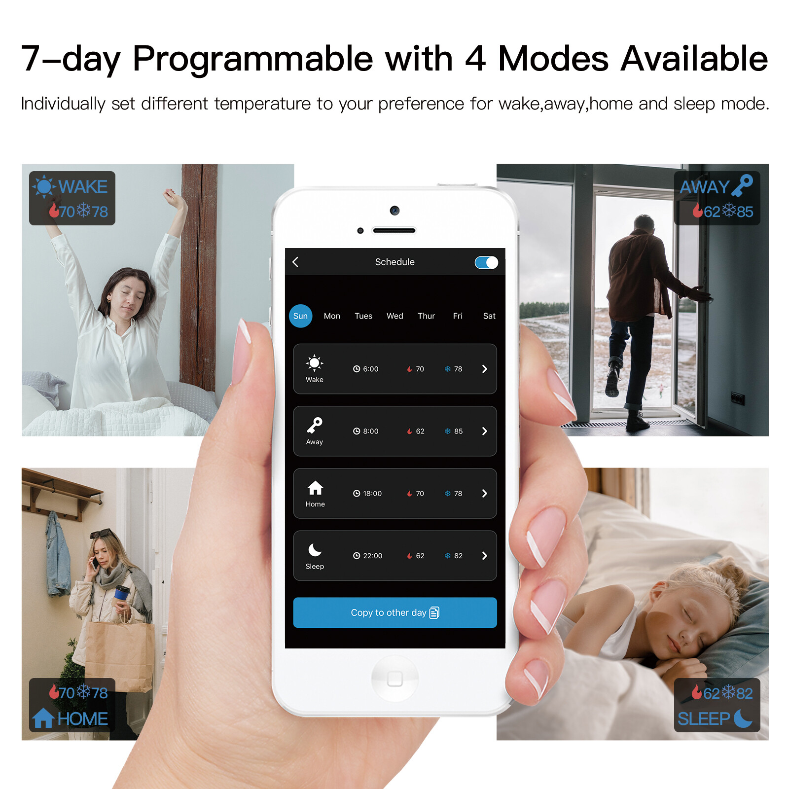 MOES WiFi Smart Programmable Thermostat For Home Zone Remote Sensor APP Control