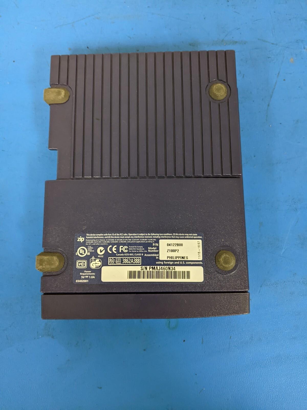 iOmega Zip 100 External Drive PC Parallel Port Back Up Model Z100p2