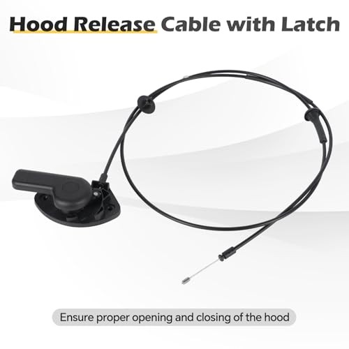 Front Hood Release Control Cable with Release Handle and Latch Bracket Cable